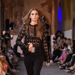 Self-Portrait Black Lace Blouse